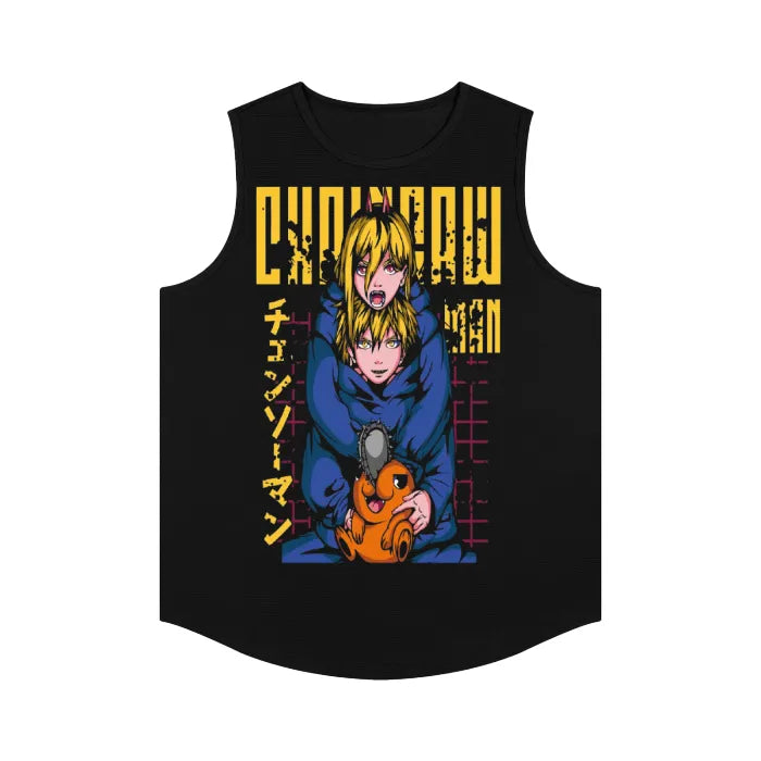 "POWER PLAY" - Denji-Power - Chainsaw Man Anime Tank Top