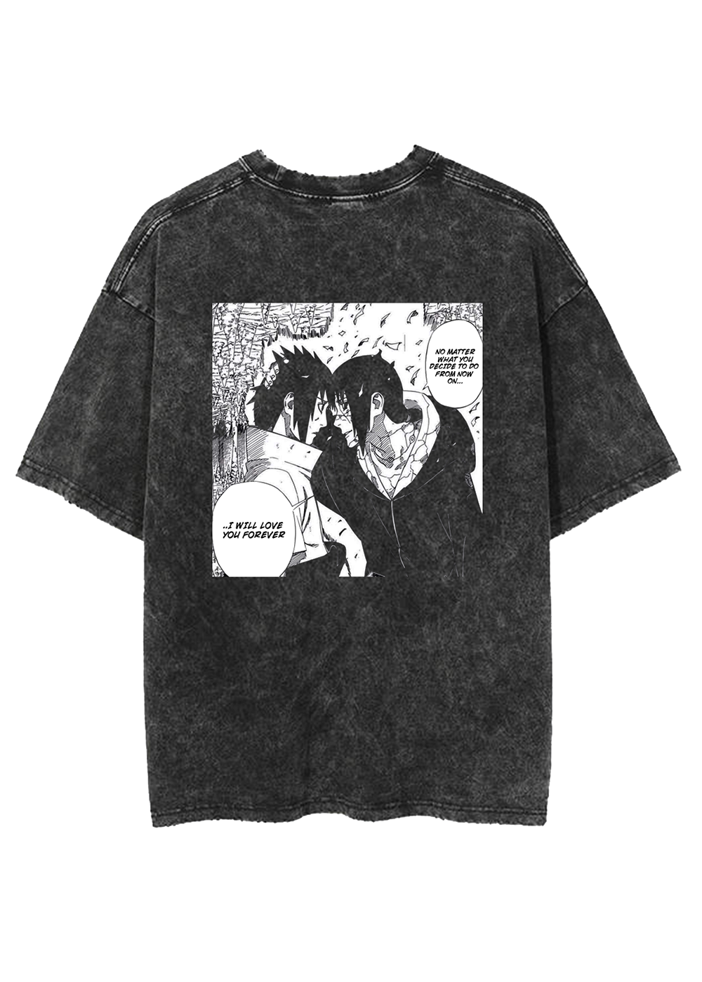 "UCHIHA'S ECHO" - Sasuke-Itachi - Naruto Anime Vintage Washed Oversized T-Shirts