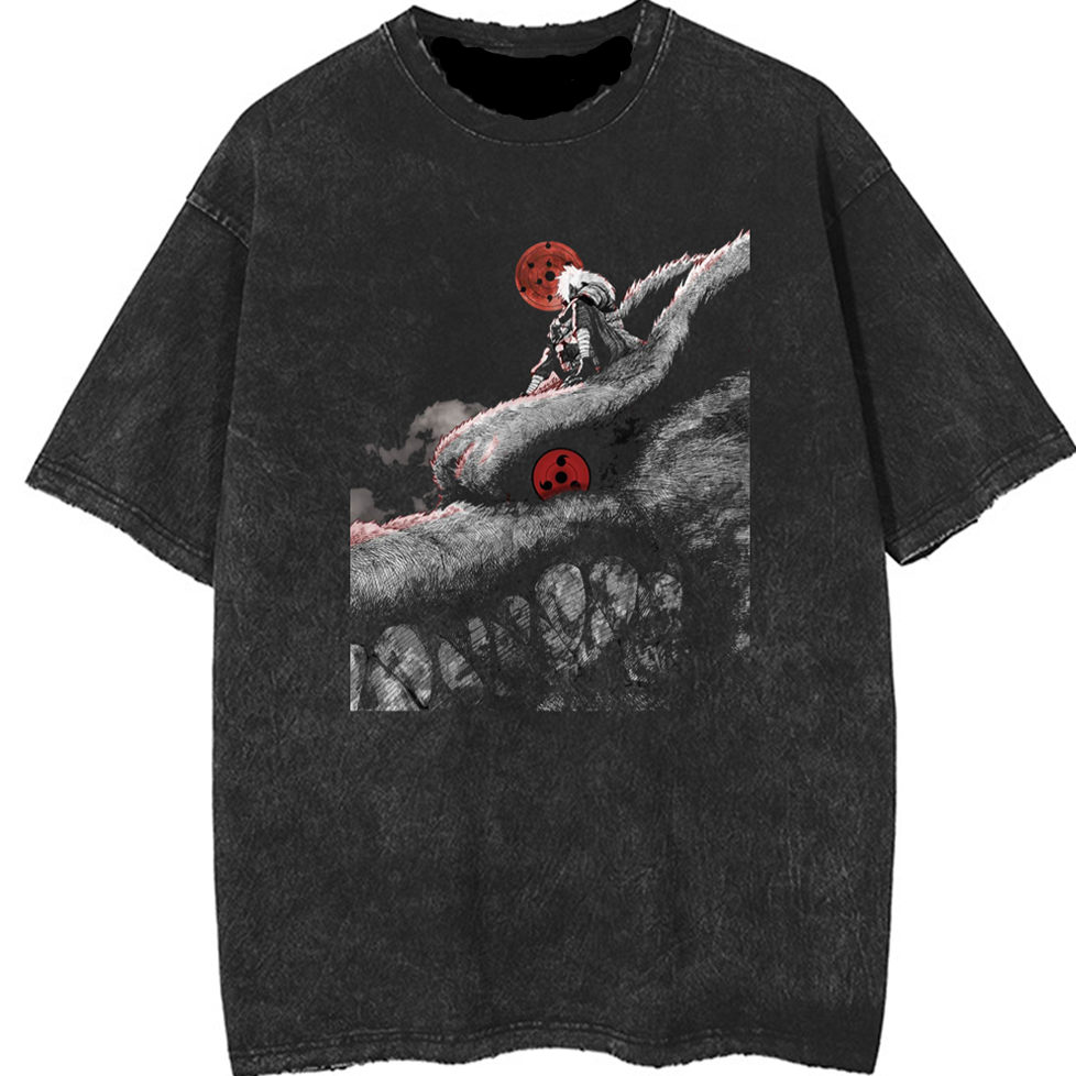 "VISIONARY" - Madara - Naruto Anime Vintage Washed Oversized T-Shirts