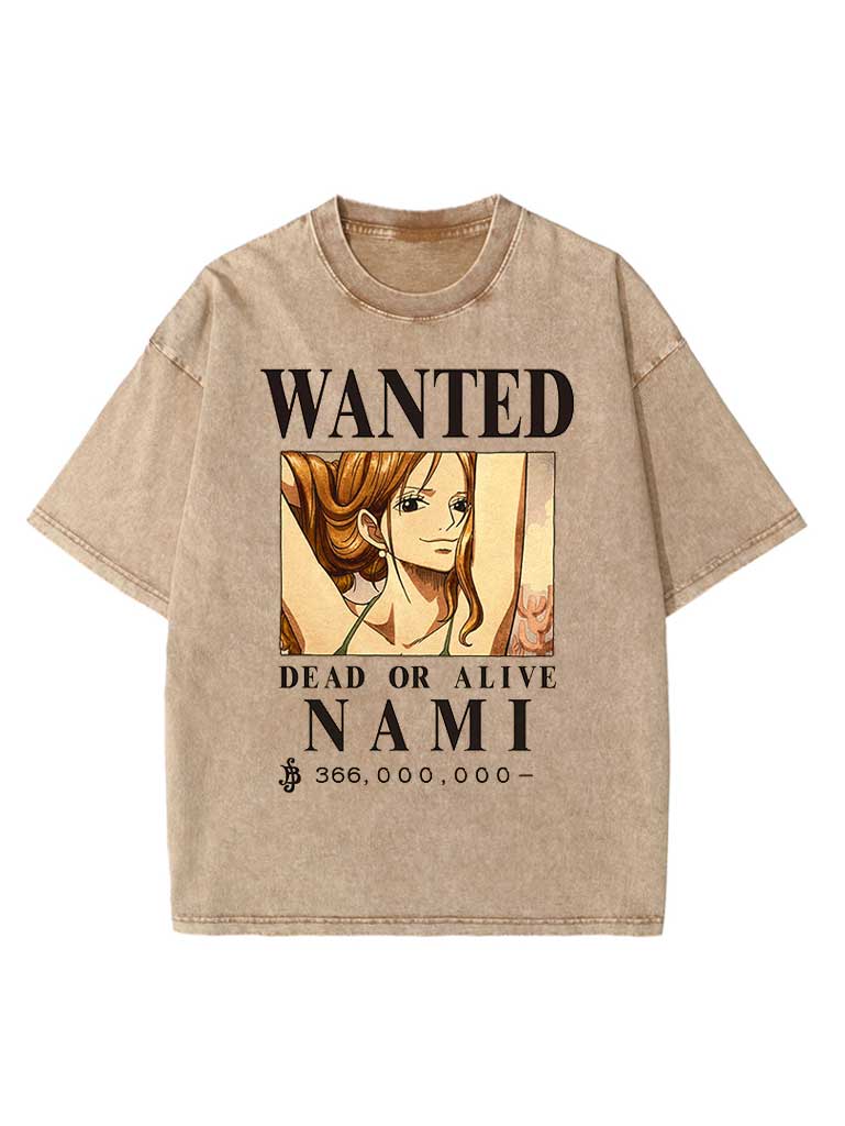 "WANTED" - One Piece Anime Vintage Washed Oversized T-Shirts | 6 Options