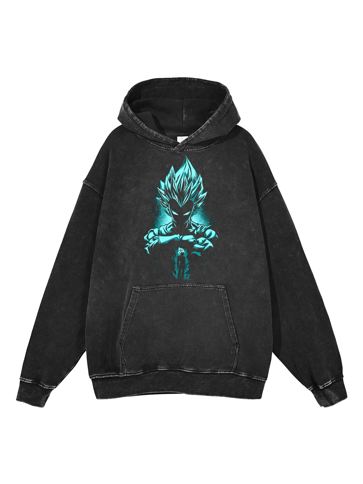 "BLUE" - Gogeta DBZ Anime Oversized Vintage Washed Hoodie