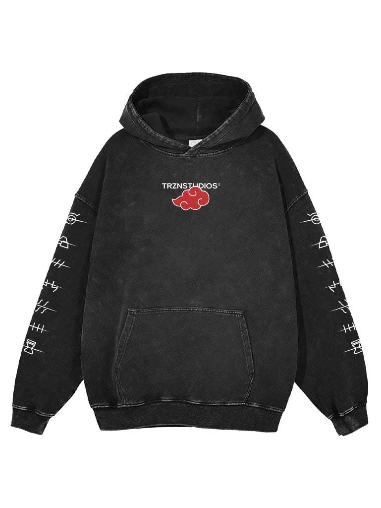 "SILENT GUARDIAN" -  Itachi Uchiha - Naruto Anime Vintage Washed Oversized Hoodie