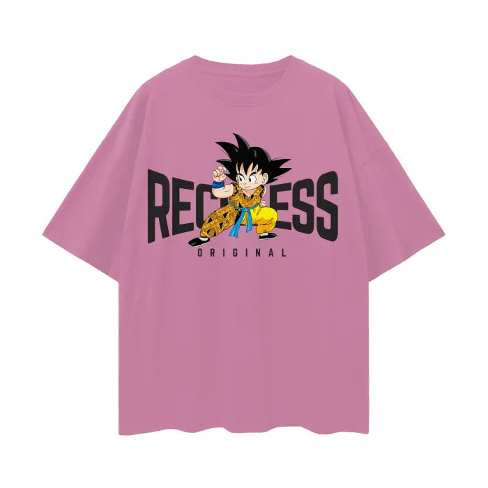 "RECKLESS" - Son Goku - DBZ Anime Oversized T-Shirts | 3 Colors