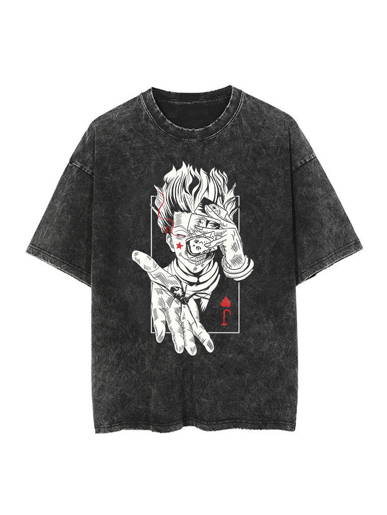 "GAME IS ON" - Hisoka Morow -  Hunter X Hunter Anime Vintage Washed Oversized Hoodie