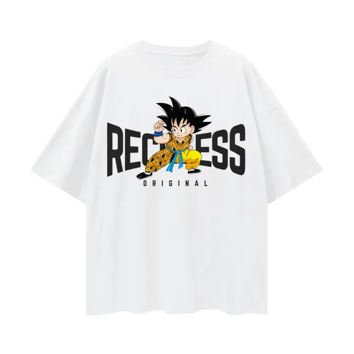 "RECKLESS" - Son Goku - DBZ Anime Oversized T-Shirts | 3 Colors