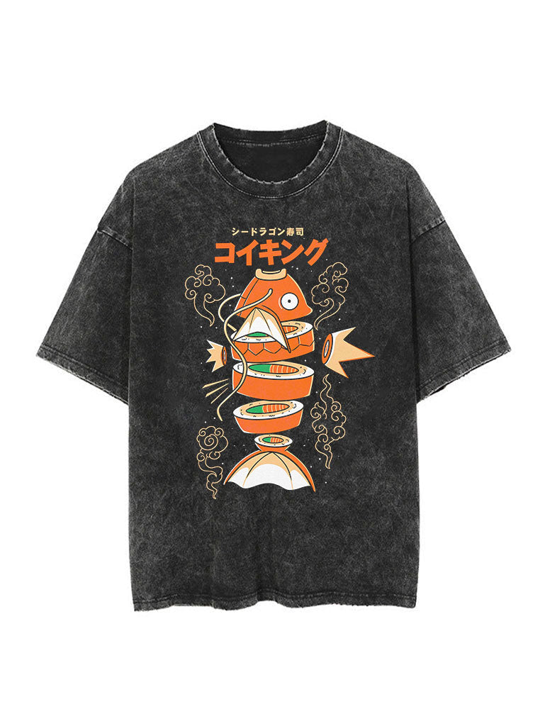 "UNDERDOG" - Magikarp -  Pokemon Anime Vintage Washed Oversized T-Shirt