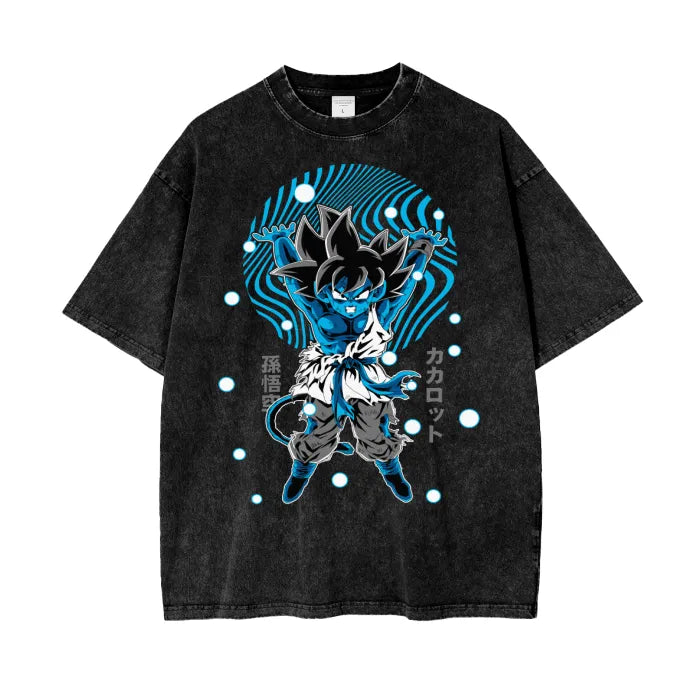 "THE CHOSEN ONE" -  Son Goku - Dragon Ball Anime Vintage Washed Oversized T-Shirt