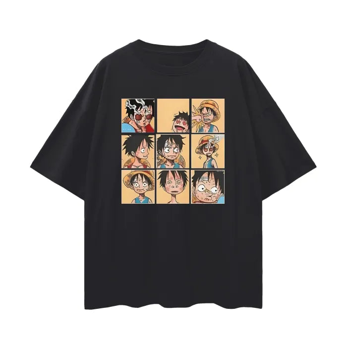 "LILL MONKEY" - Luffy One Piece Anime Oversized T-Shirts | 5 Colors - Alpha Weebs