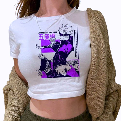 "BLUE-EYED SORCERER" - Jujutsu Kaisen Gojo Satoru Anime Crop Top