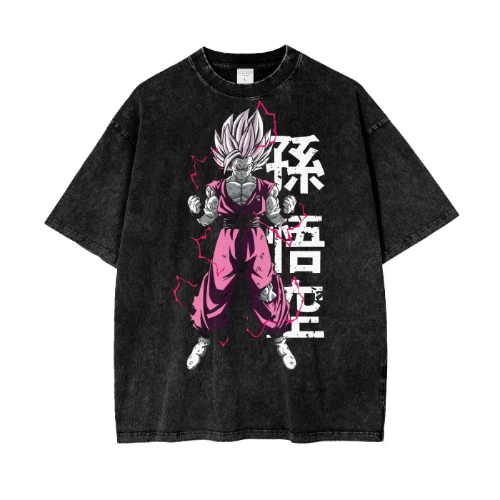 "MYSTIC MIGHT" - Gohan - Dragon Ball Anime Oversized Vintage Washed T-Shirts