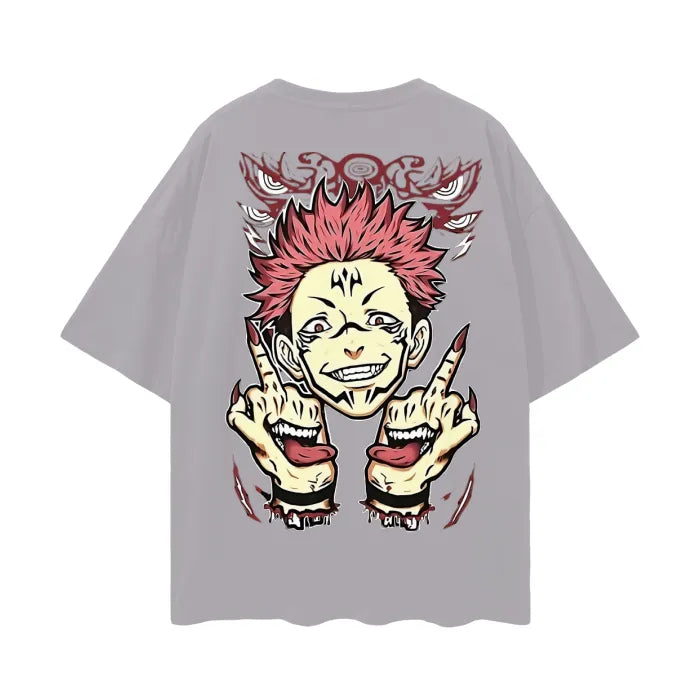 Anime - Streetwear - "LICKITY" - Jujutsu Kaisen Anime Sukuna Oversized T-Shirts | 5 Colors - Alpha Weebs