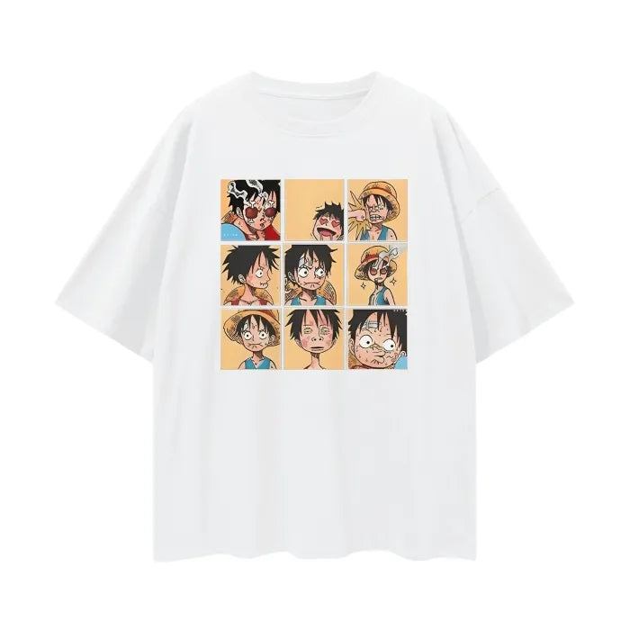 "LILL MONKEY" - Luffy One Piece Anime Oversized T-Shirts | 5 Colors - Alpha Weebs