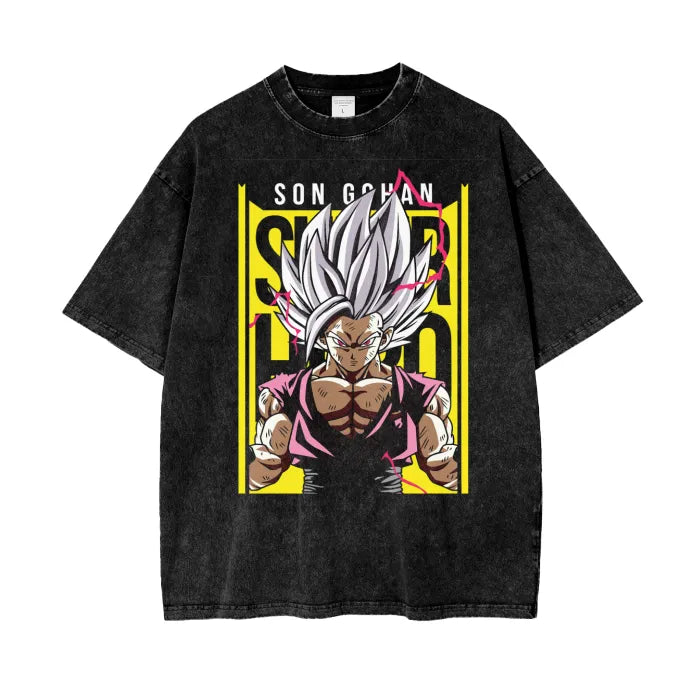 "PRINCE OF SAIYANS" - Vegeta - Dragon Ball Anime Vintage Washed Oversized T-Shirt