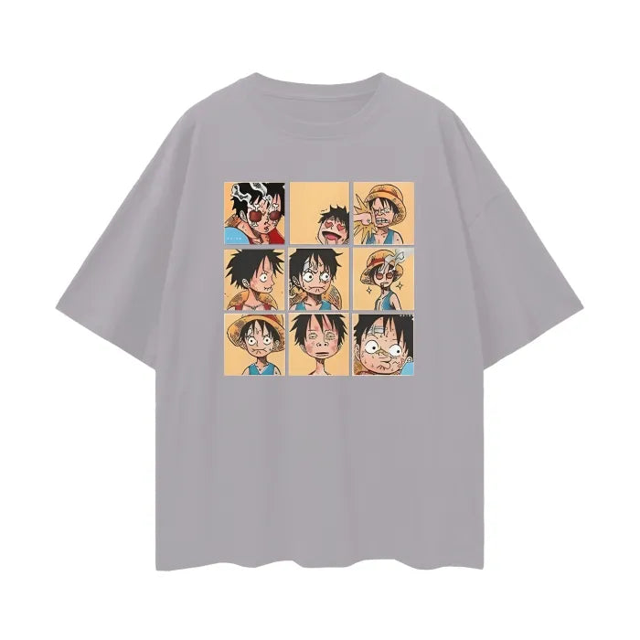 "LILL MONKEY" - Luffy One Piece Anime Oversized T-Shirts | 5 Colors - Alpha Weebs