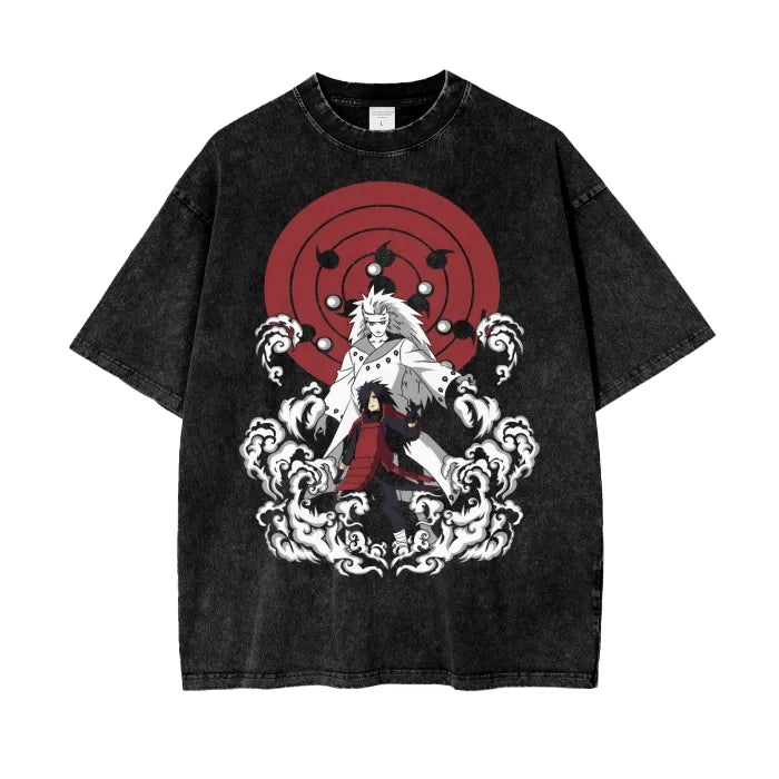 "RINNEGAN REIGN" - Madara Uchiha - Naruto Anime Vintage Washed Oversized T-Shirt