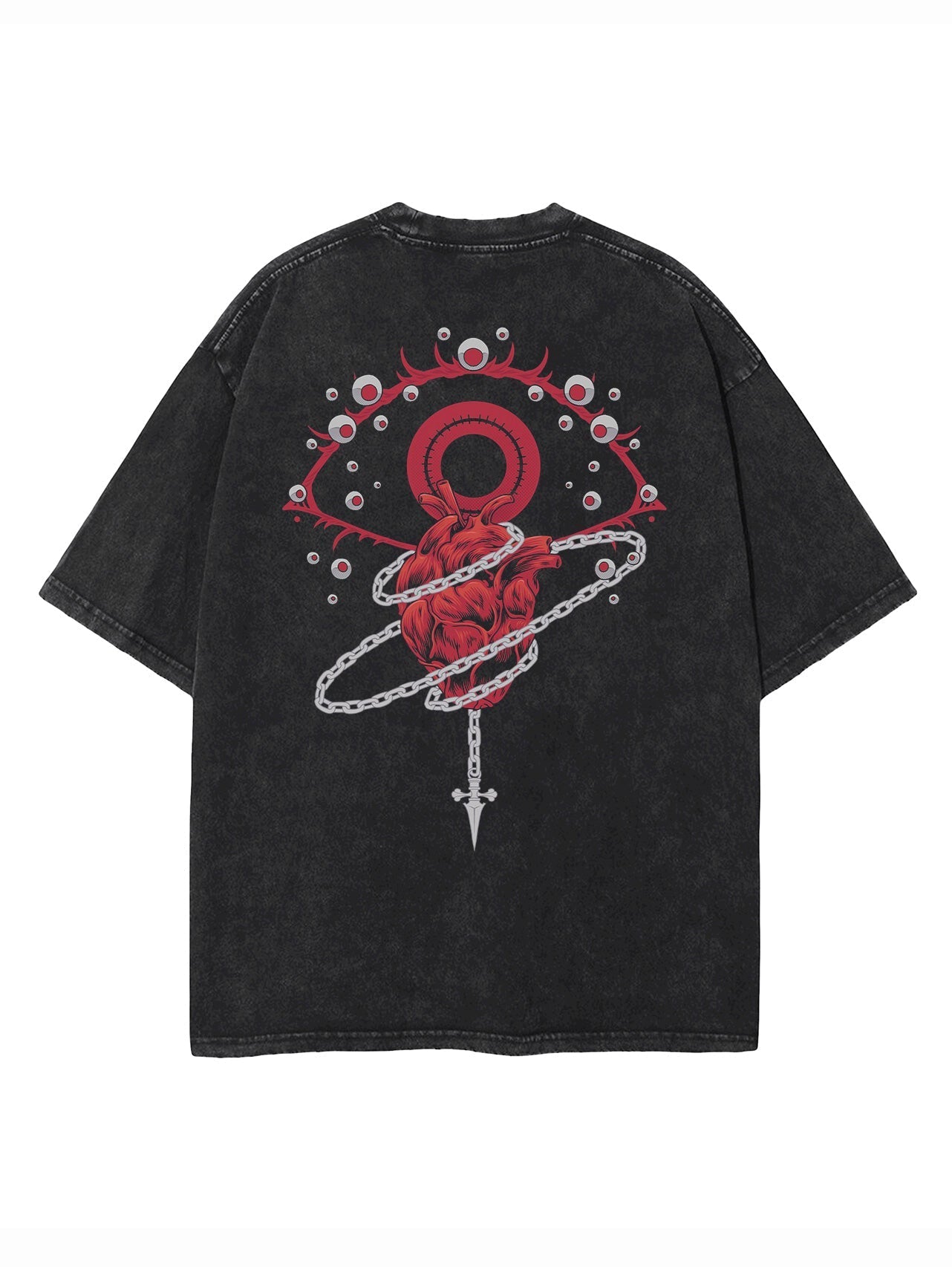 "CHAINED VISION" - Hunter X Hunter Anime Vintage Washed Oversized T-Shirt