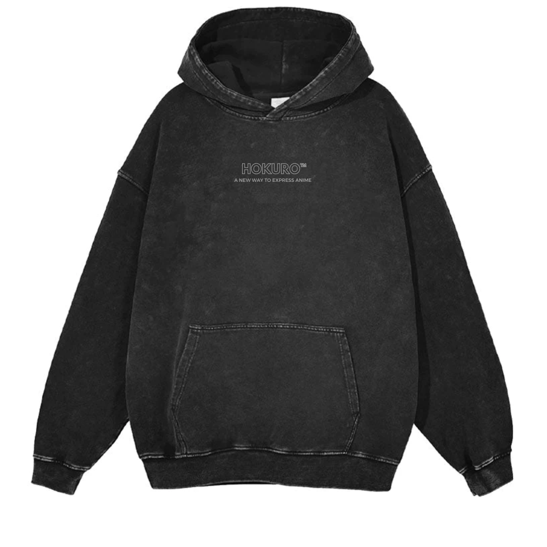 "THE CURSE" - Sukuna - JJK Anime Oversized Vintage Washed Hoodie