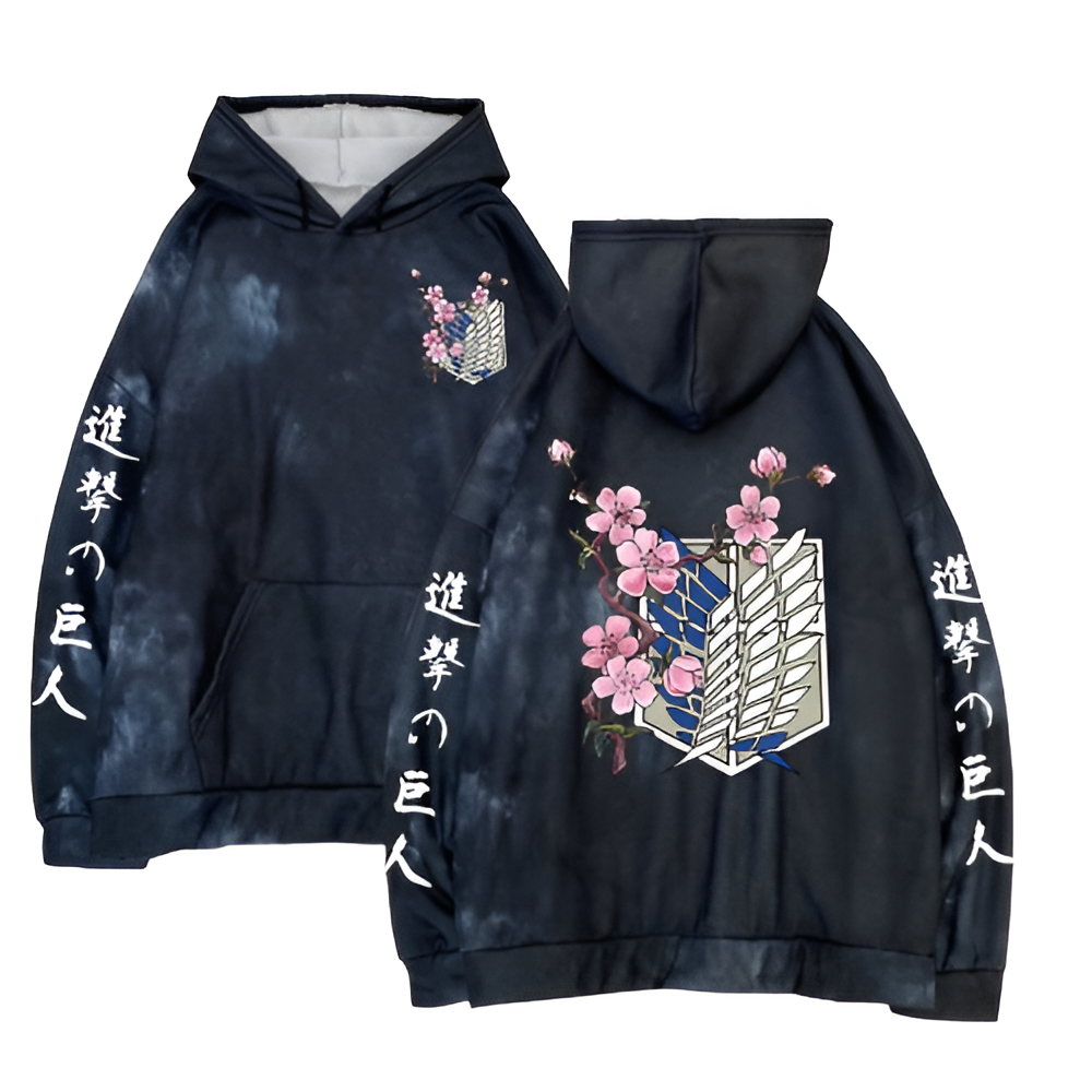 "SCOUTS REGIMENT TIE-DYE" - AOT Floral - Anime Hoodie | 3 Colors - Alpha Weebs