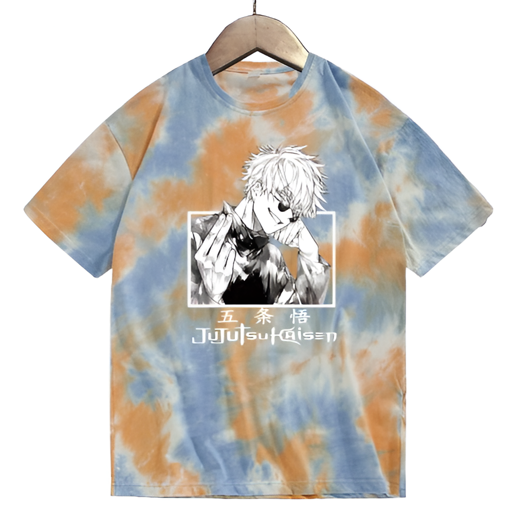 Anime - Streetwear - "DADDY SENSEI" - Jujutsu Kaisen Anime Satoru Gojo Oversized Tie Dye T-shirt | 5 Colors - Alpha Weebs