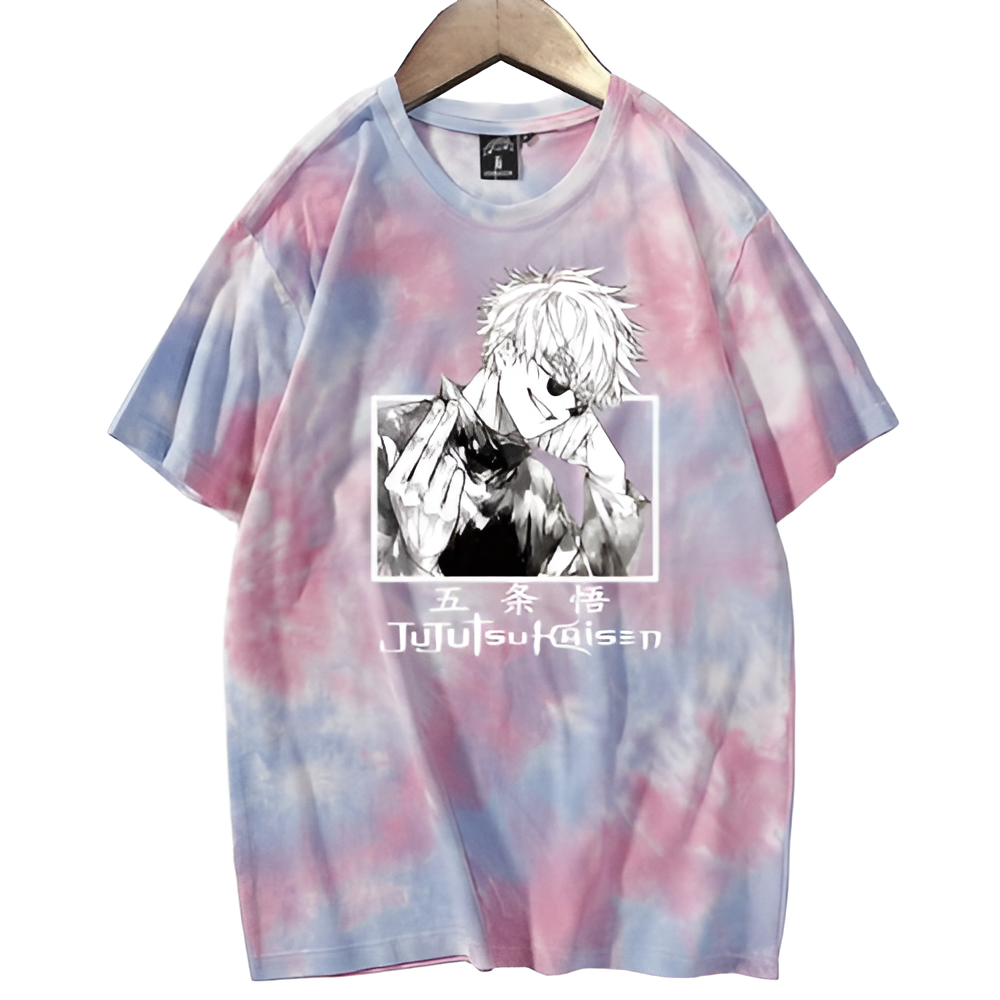 Anime - Streetwear - "DADDY SENSEI" - Jujutsu Kaisen Anime Satoru Gojo Oversized Tie Dye T-shirt | 5 Colors - Alpha Weebs