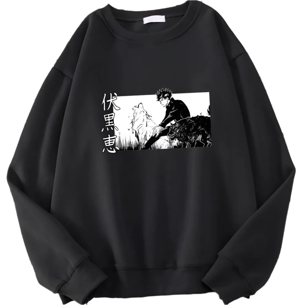 "SILENT ASSASSIN" - Megumi Fushiguro - JJK Anime Vintage Washed Sweatshirt | 4 Colors