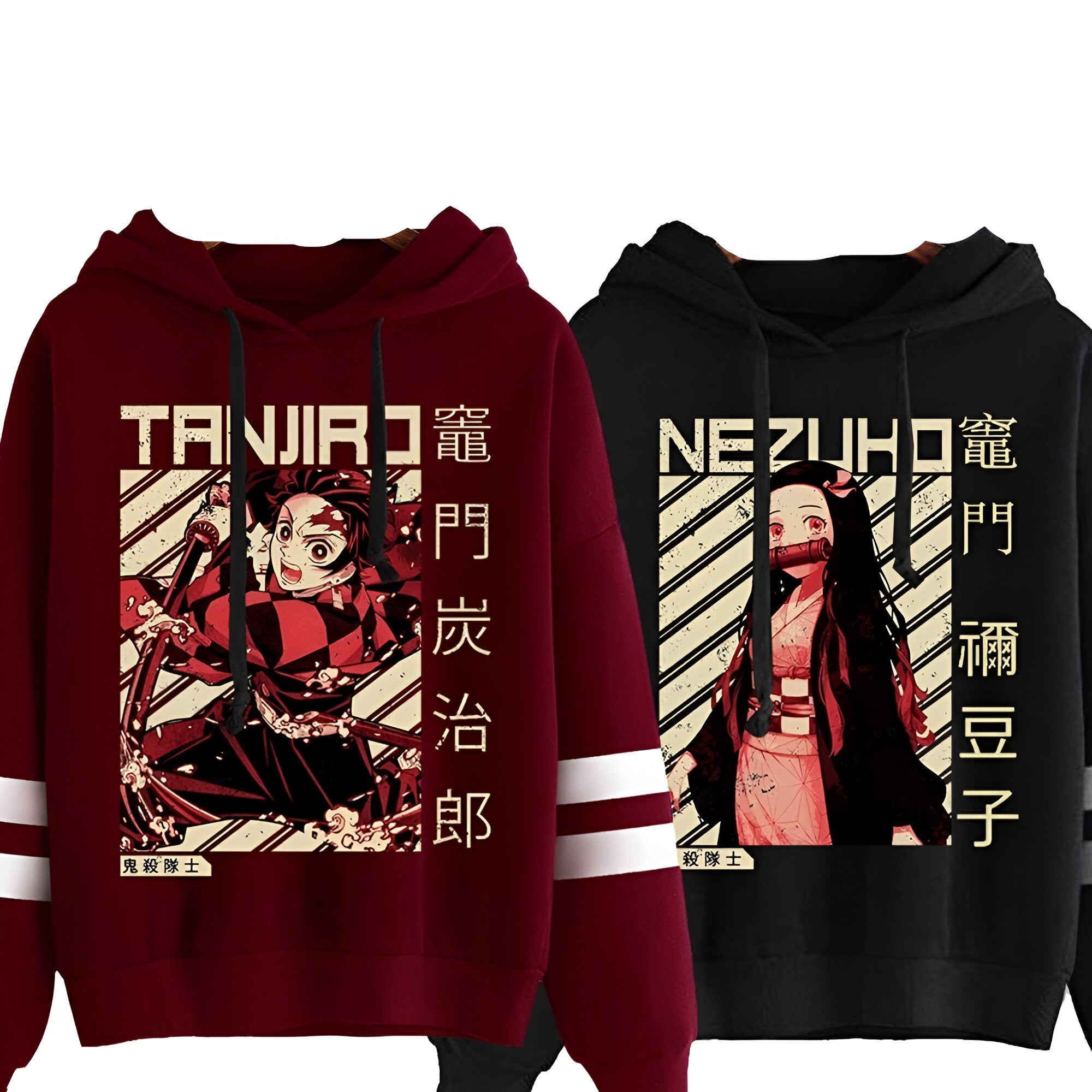 "SIBLINGS" - Tanjiro Nezuko Demon Slayer Anime Oversized Hoodie | 2 Colors - Alpha Weebs