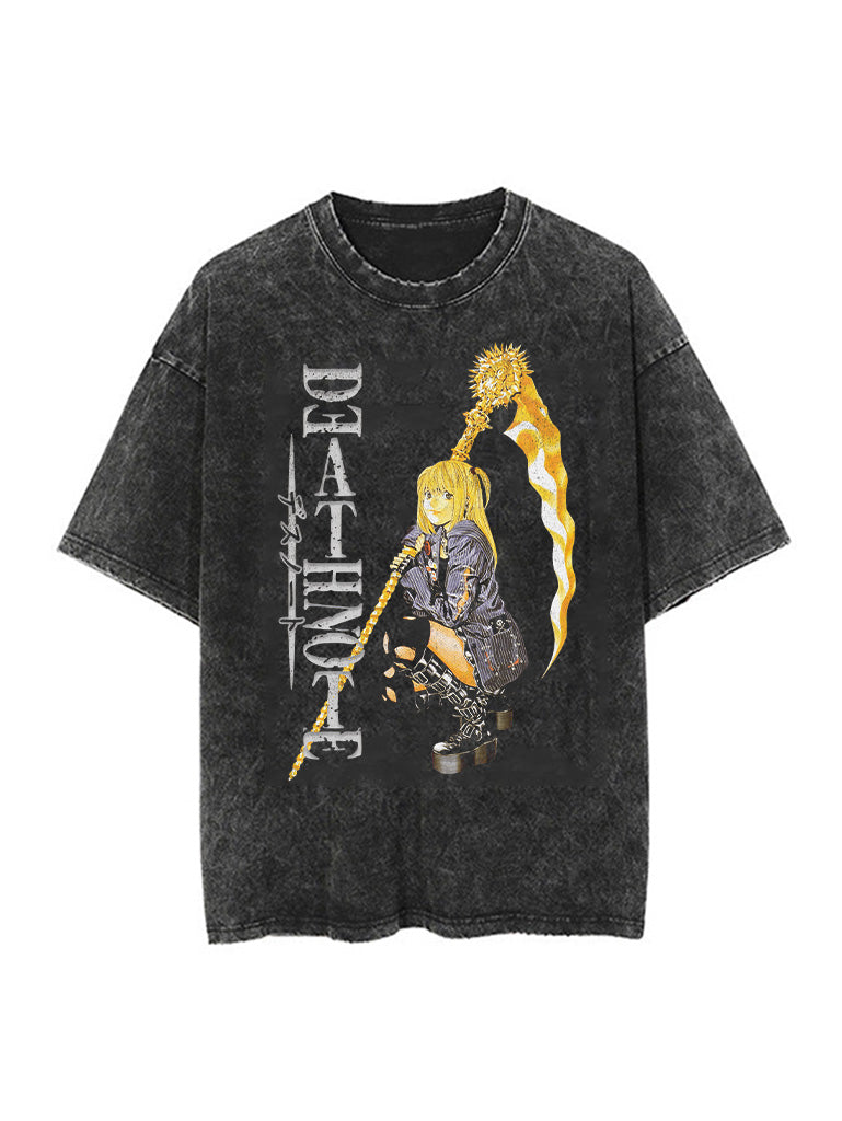 "FATAL BEAUTY" - Misa Amane - Death Note Anime Vintage Washed Oversized T-Shirt