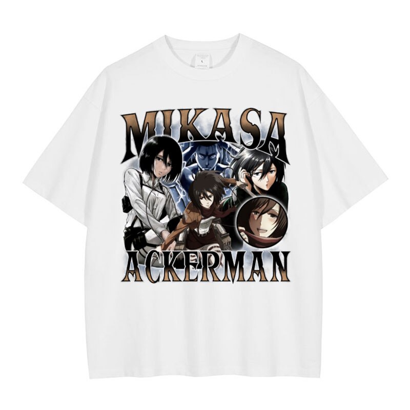 "CLASSIC MIKASA" -Attack On Titan Anime Oversized Vintage Washed T-Shirts | 2 Colors