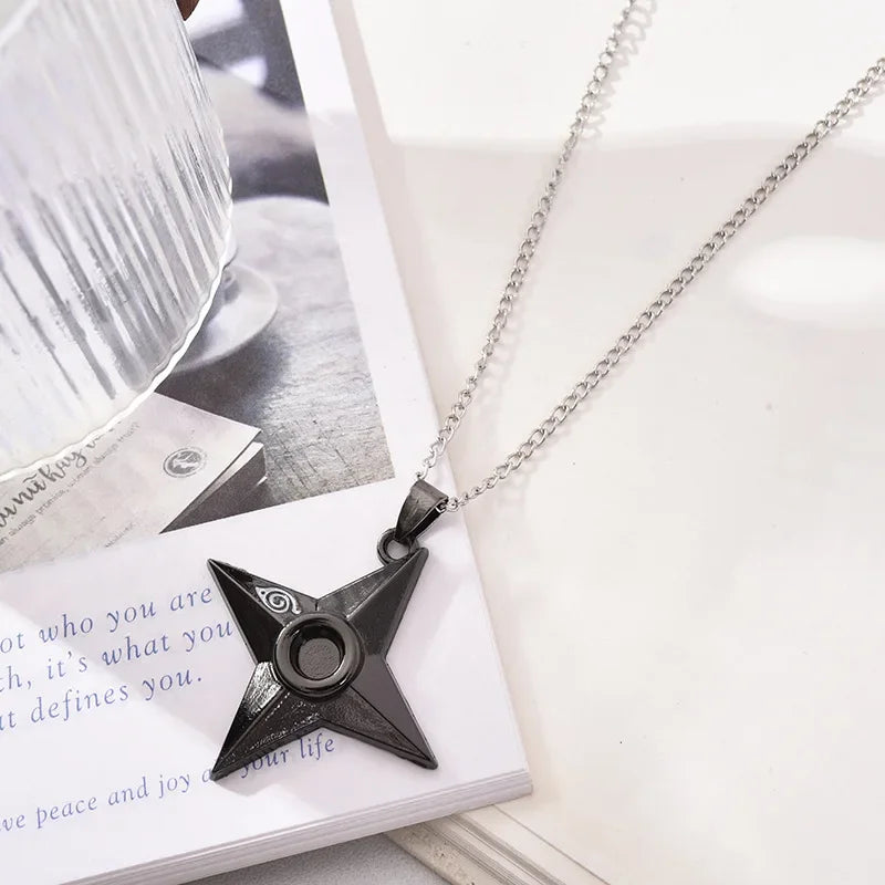 Anime Naruto Necklace Kakashi Kunai Zumaki Shuriken Action Doll Accessories Metal Alloy Pendant Cosplay Cartoon Collection Toy