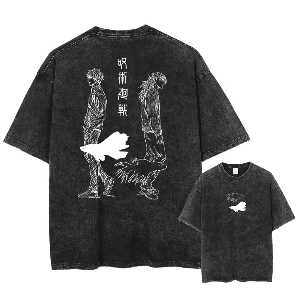 "LIGHT & SHADOW" - GoSugu - Jujutsu Kaisen Anime Oversized Vintage T-Shirt