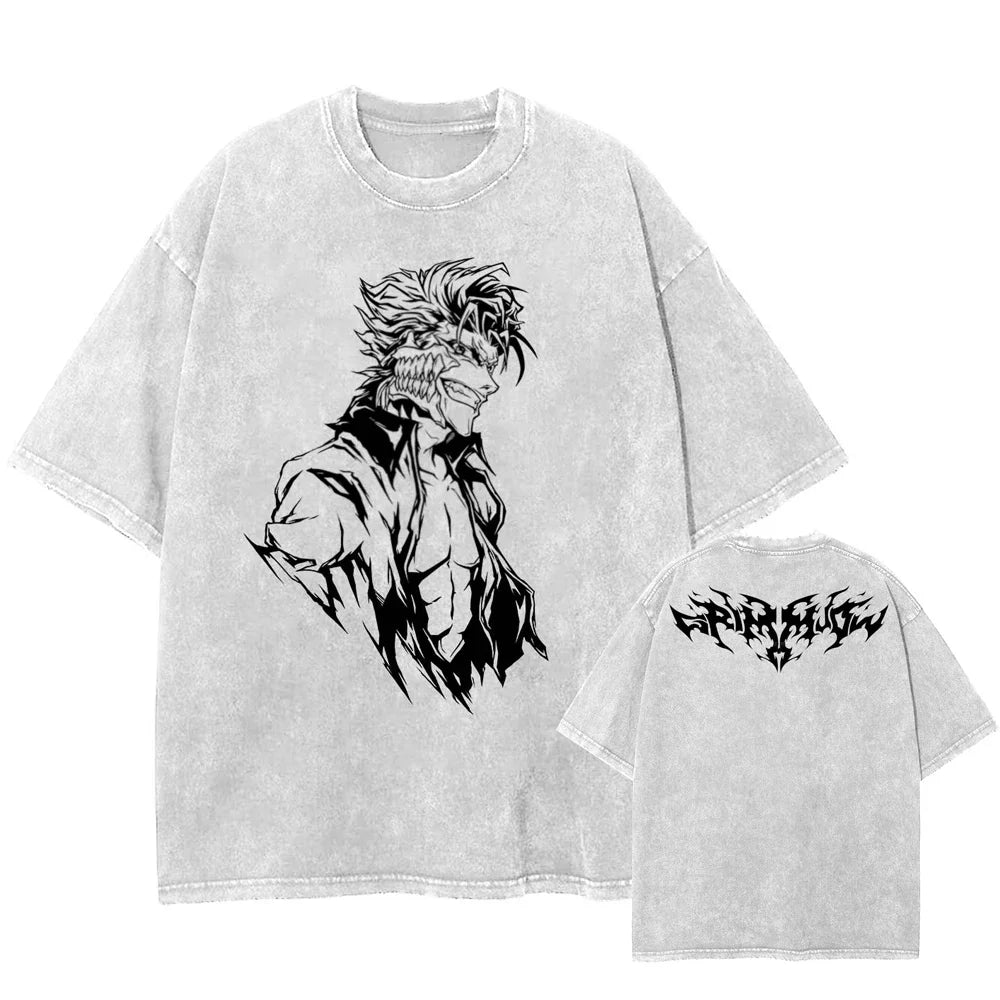 "HURRICANE" - Ichigo Kurosaki -  Bleach Anime Oversized Vintage Washed T-Shirt