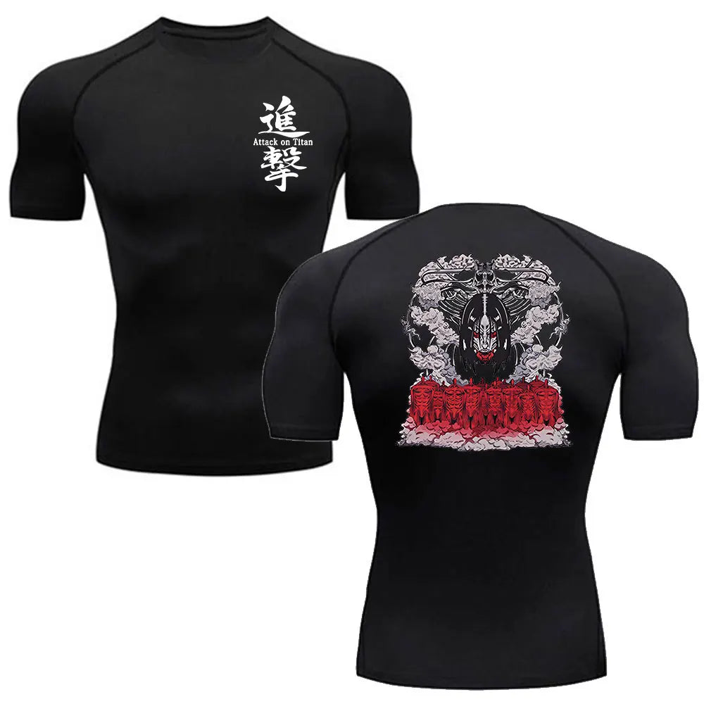 "WAR ON" - Eren Yeager - Attack On Titan Anime Gym Compression Fit T-Shirts | 2 Options