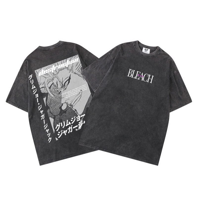 "KUROSAKI ICHIGO" -  Bleach Anime Oversized Vintage Washed T-Shirts