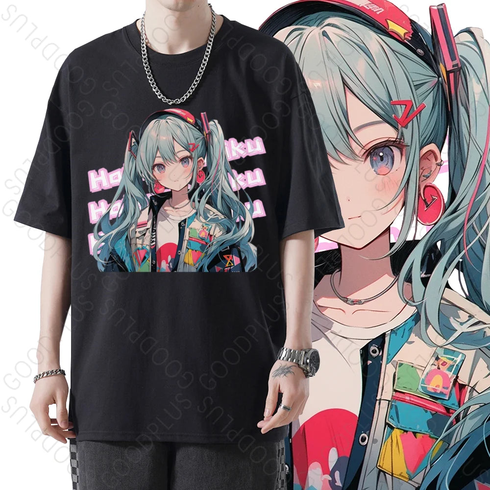 "TRIPPIN MIKU" - Hatsune Miku - A Trip and Fall Anime Oversized T-Shirts | 2 Colors