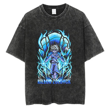 "GODSPEED" - Killua - HxH Anime Vintage Washed Oversized T-shirt