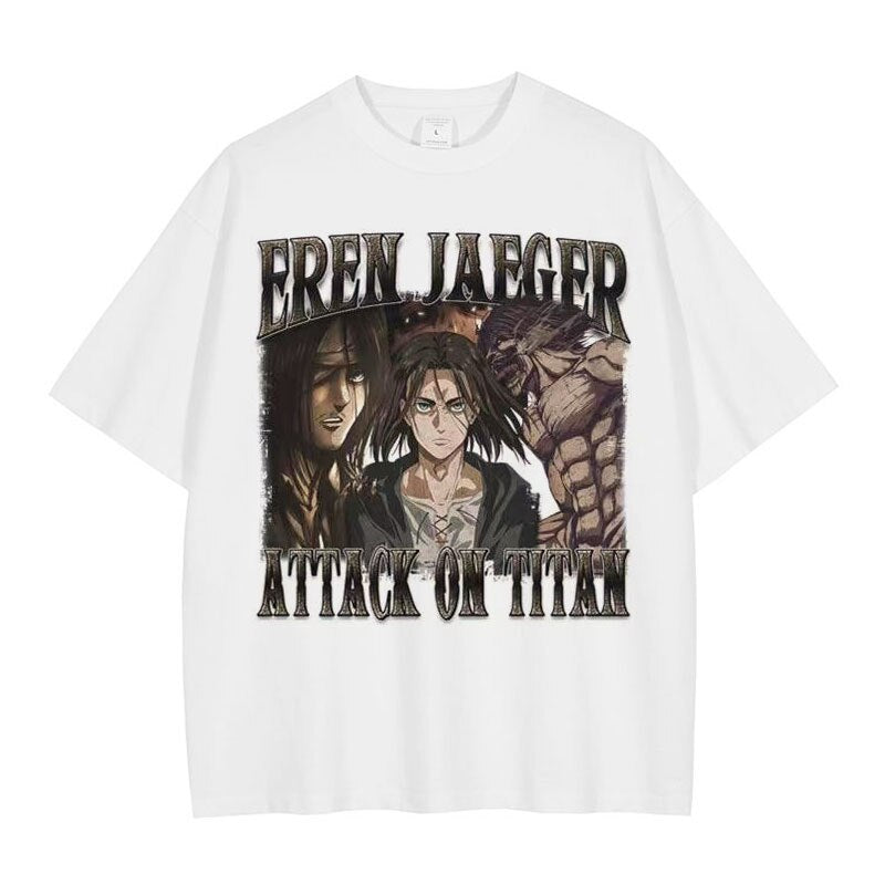 "FACES" - Attack On Titan Anime Oversized Vintage Washed T-Shirts | 2 Colors