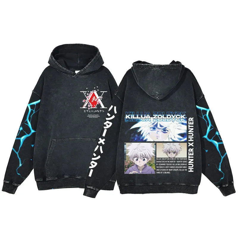 "ZOLDYCK PRODIGY" - Killua - Hunter X Hunter Anime Vintage Washed Hoodies | V2