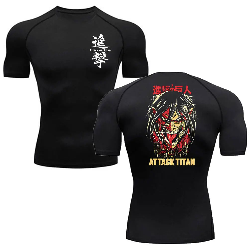 "RAGE" - Eren Yeager - Attack On Titan Anime Gym Compression Fit T-Shirts | 2 Options