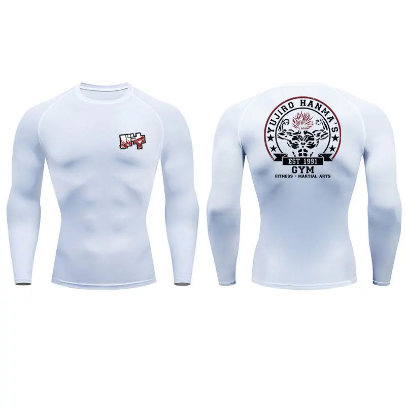 "THE OGRE KING" - Baki Anime Gym Compression Fit Long-Sleeve T-Shirts | 4 Colors