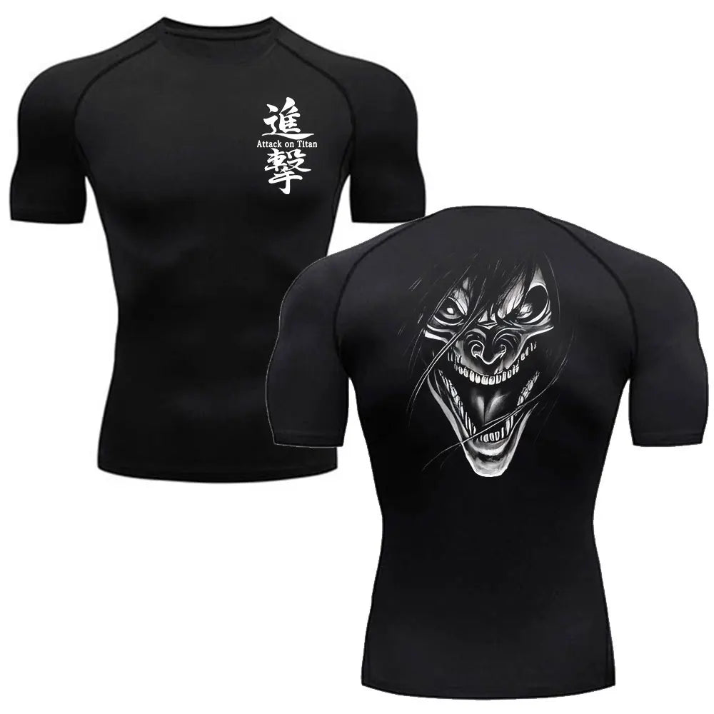 "BROKEN SOLDIER" - Eren Yeager - AOT Anime Gym Compression  Fit T-Shirts | 2 Options