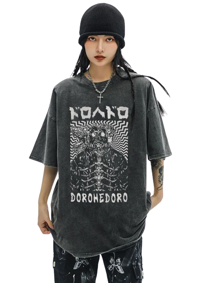 "CRAZY HOLE " - Dorohedoro Anime Vintage Oversized T-Shirt | 6 Options