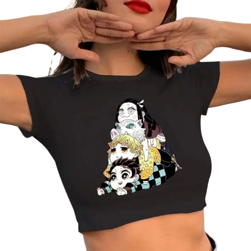 "ONISLAYER"- Demon Slayer Anime Crop Tops | 2 Colors