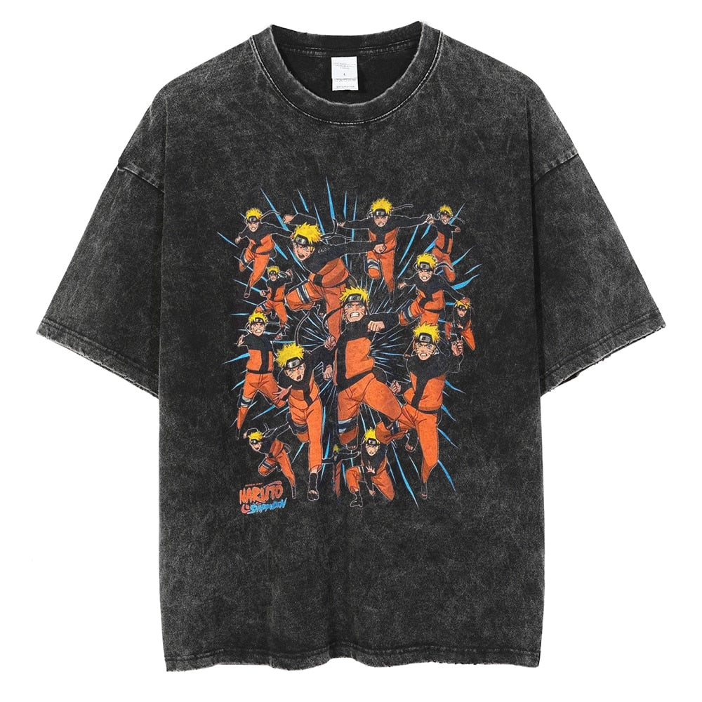 "RASENGAN RUSH" - Naruto Anime Vintage Washed Oversized T-Shirt