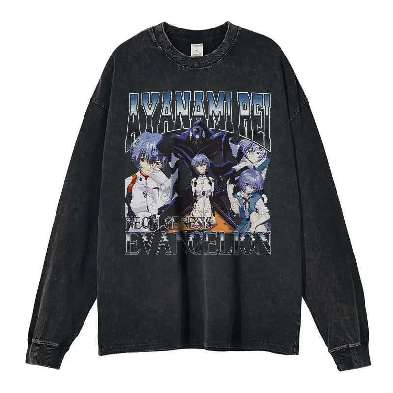 "THE DOLL" - Rei Ayanami - Neon Genesis Evangelion Vintage Washed Sweatshirts