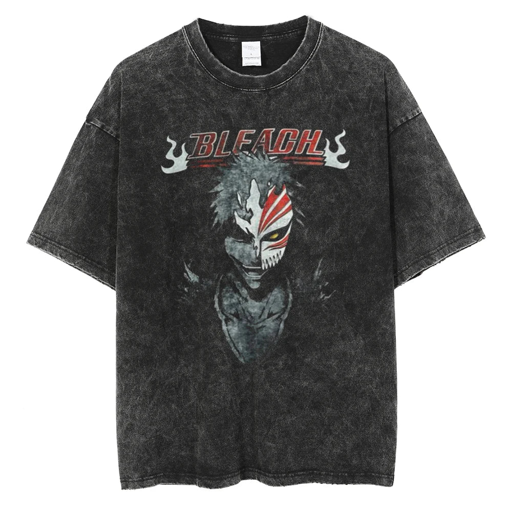 "HOLLOWED HEART" - Ichigo - Bleach Anime Oversized Vintage Washed T-Shirts