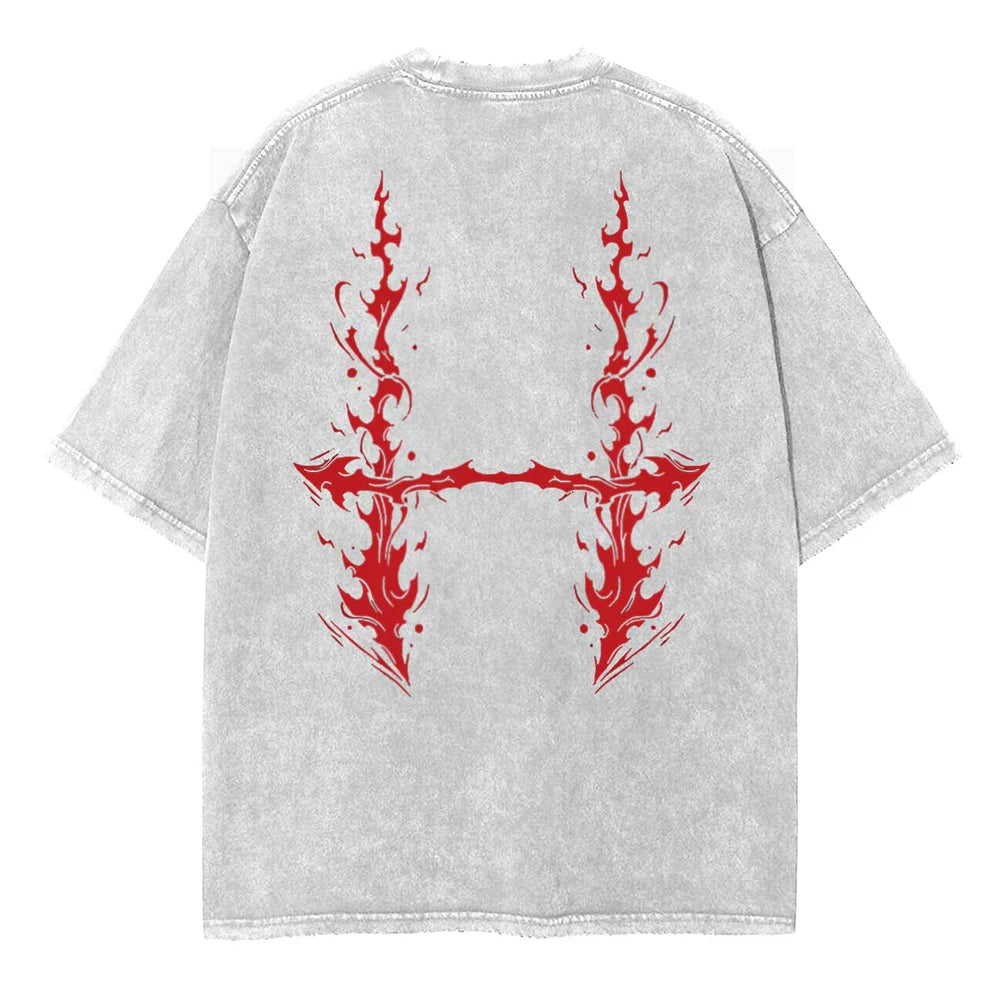 "BLOOD. POWER. CHOSO" - Choso - JJK Anime Vintage Washed Oversized T-Shirt