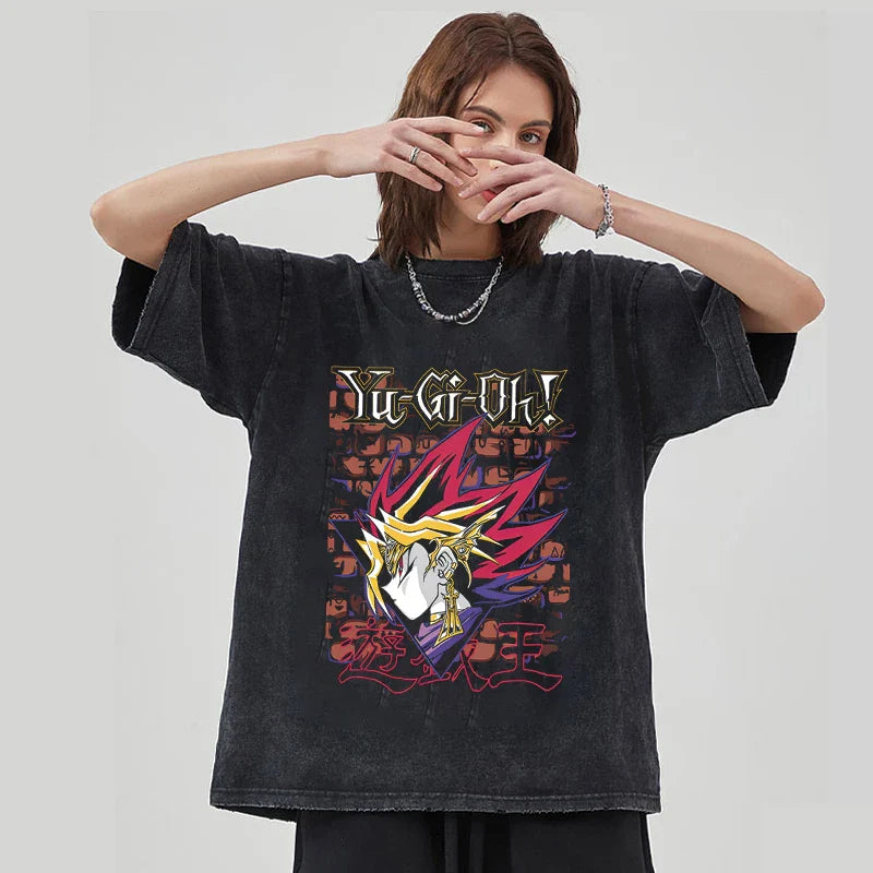 "MILLENNIUM" - Yugi Mutou - Yu Gi Oh Anime Oversized Vintage Washed T-shirt