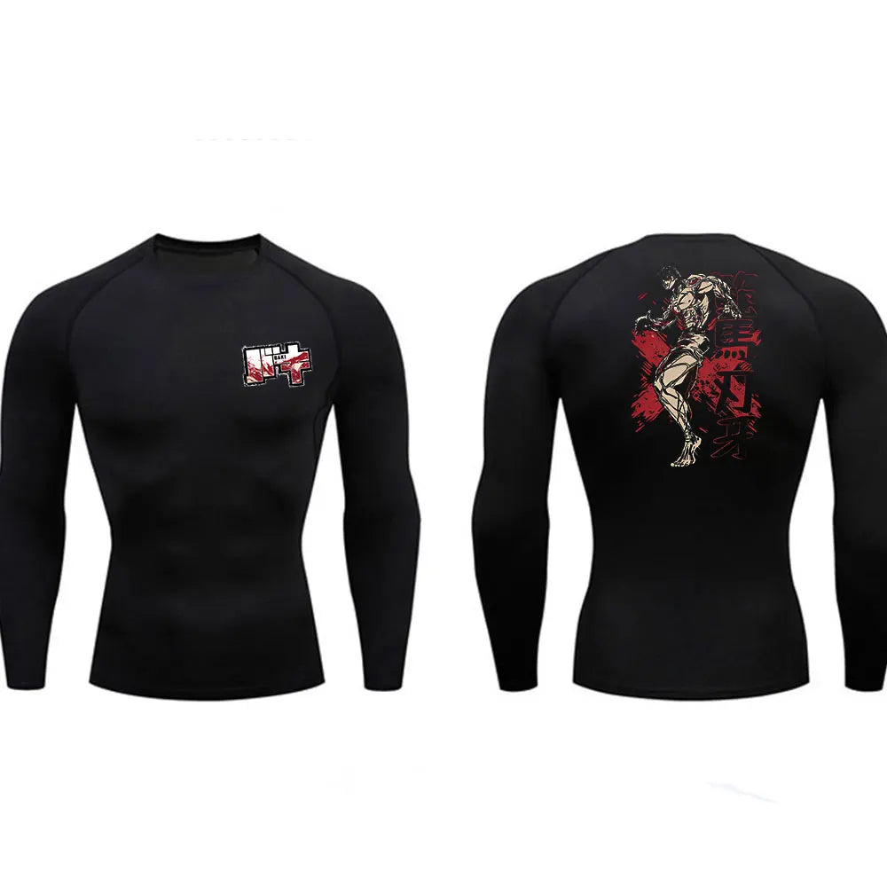 "THE BRAWLER" - Baki Anime Gym Compression Fit Long-Sleeve T-Shirts | 3 Options