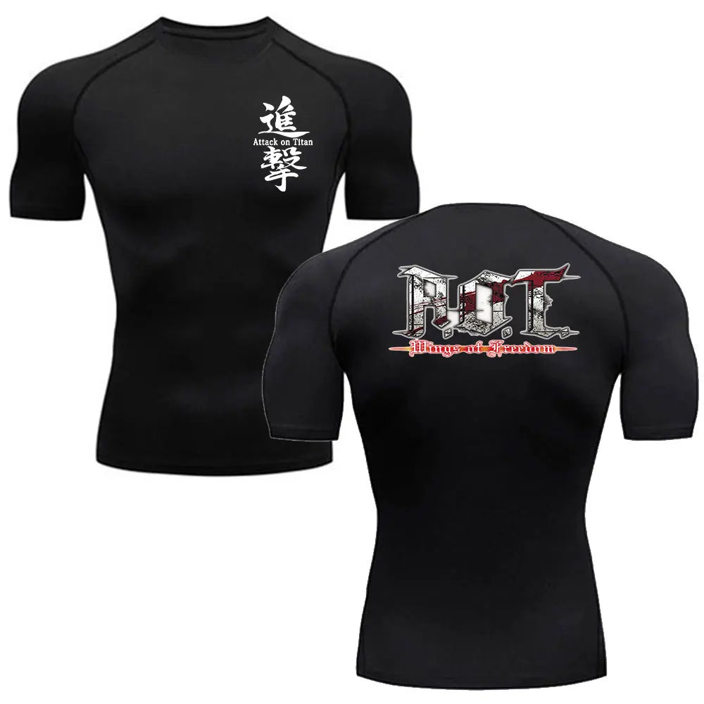 "THE WALLS FURY" - Eren Yeager - AOT Anime Gym Compression Fit T-Shirts | 3 Options