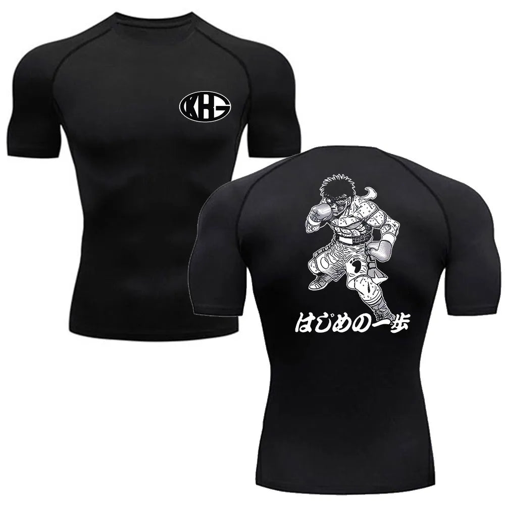 "SCOWLING SAGE" - Genji - Hajime No Ippo Anime Gym Compression Fit T-Shirts